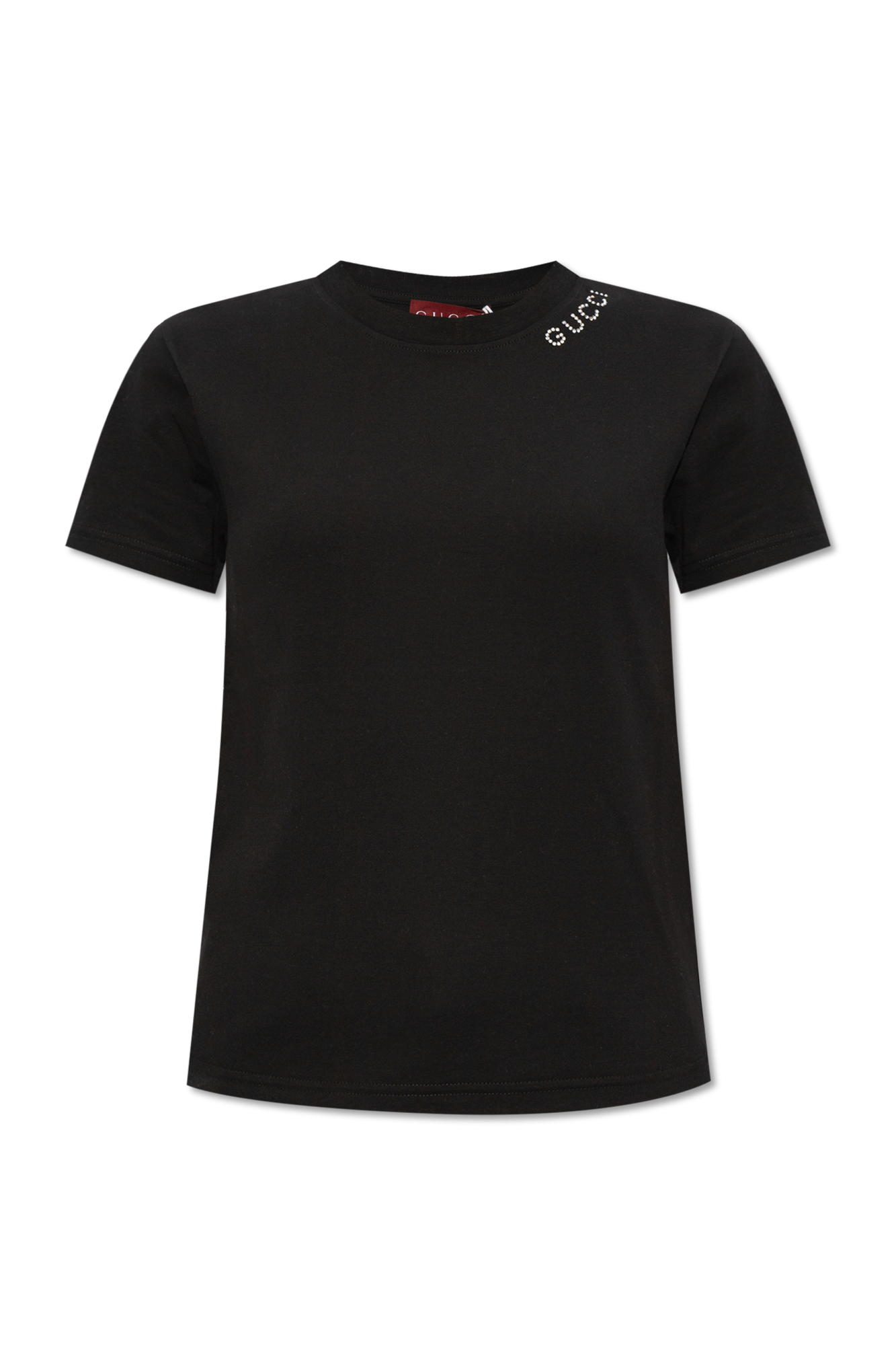 Cotton jersey T-shirt with Gucci print in black | GUCCI® US